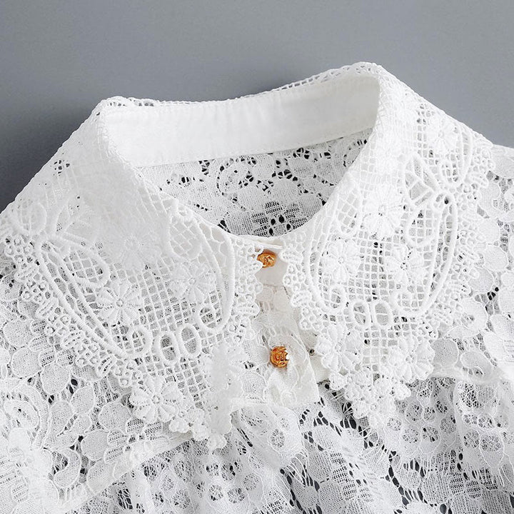 Mantella in pizzo floreale per protezione solare, mezza camicia staccabile - image 6