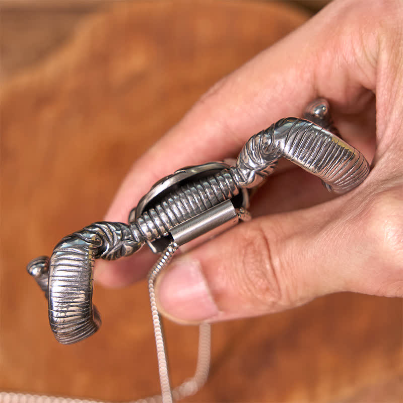Fibbia per cintura multifunzione con ciondolo a forma di teschio di pecora in argento - image 8