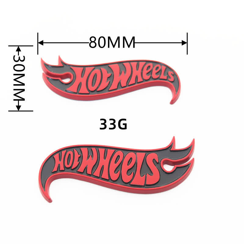 2 pezzi HOT WHEELS Fire Shape Adesivo in metallo Distintivo per auto