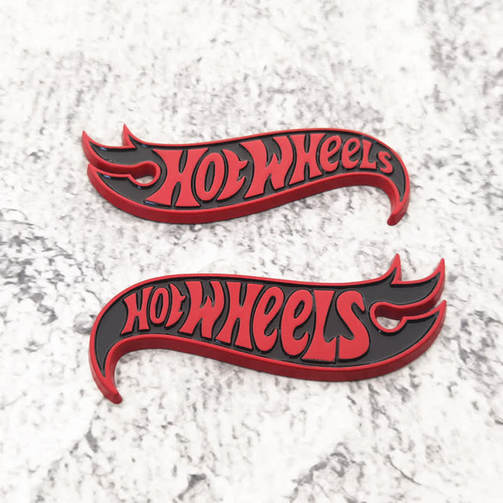 2 pezzi HOT WHEELS Fire Shape Adesivo in metallo Distintivo per auto