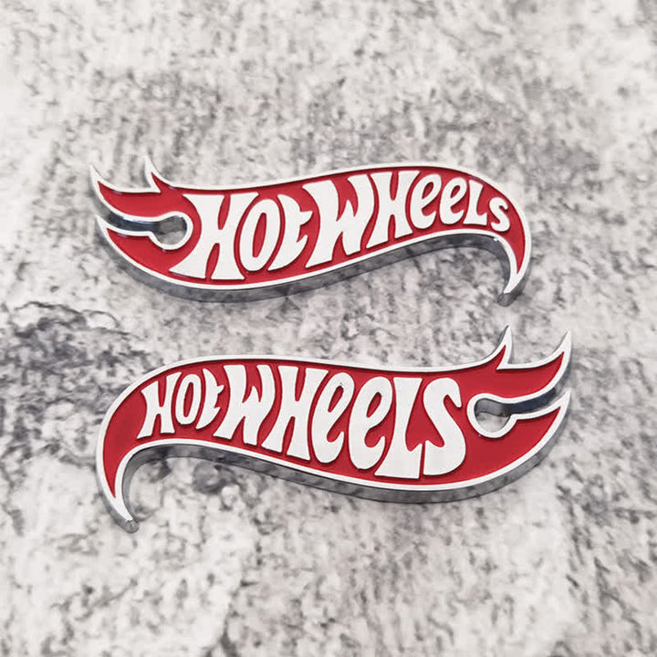 2 pezzi HOT WHEELS Fire Shape Adesivo in metallo Distintivo per auto