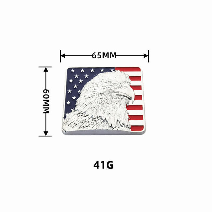 Distintivo per auto con bandiera americana e aquila calva in metallo