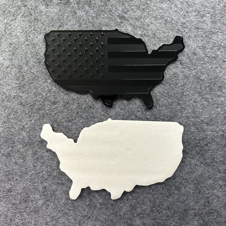 Adesivo in metallo con mappa della bandiera americana, distintivo per auto