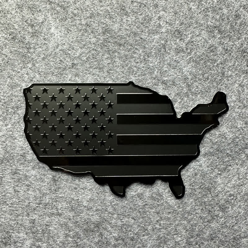 Adesivo in metallo con mappa della bandiera americana, distintivo per auto