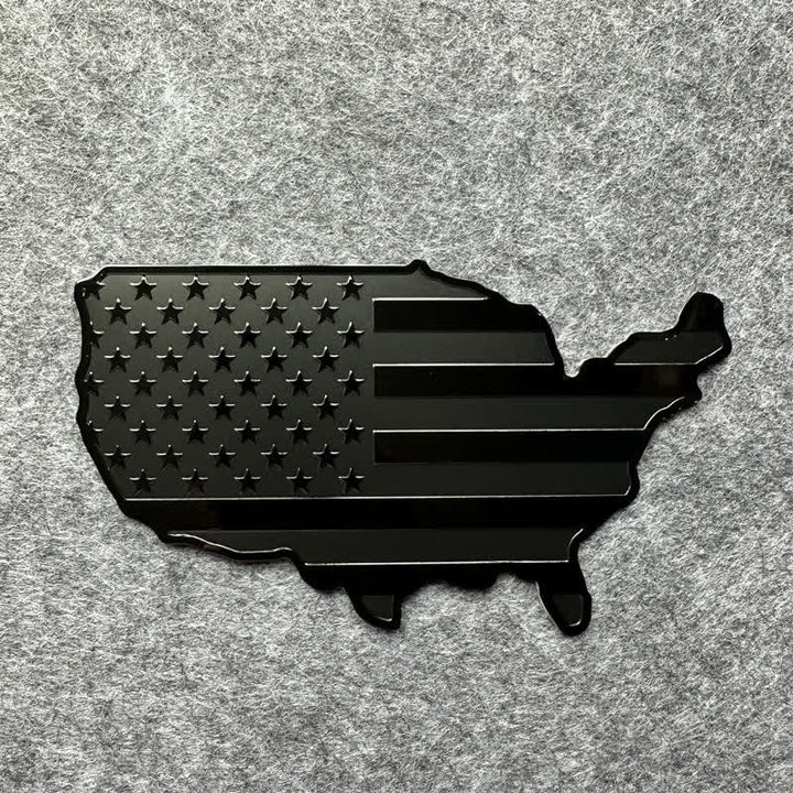 Adesivo in metallo con mappa della bandiera americana, distintivo per auto