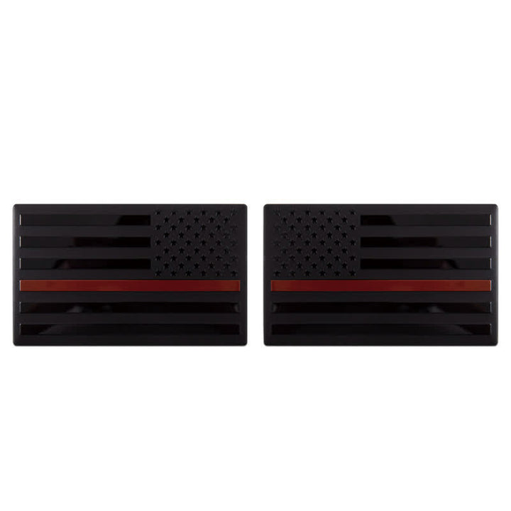 2 pezzi di distintivo per auto con bandiera americana in metallo - Nero e rosso - image 4