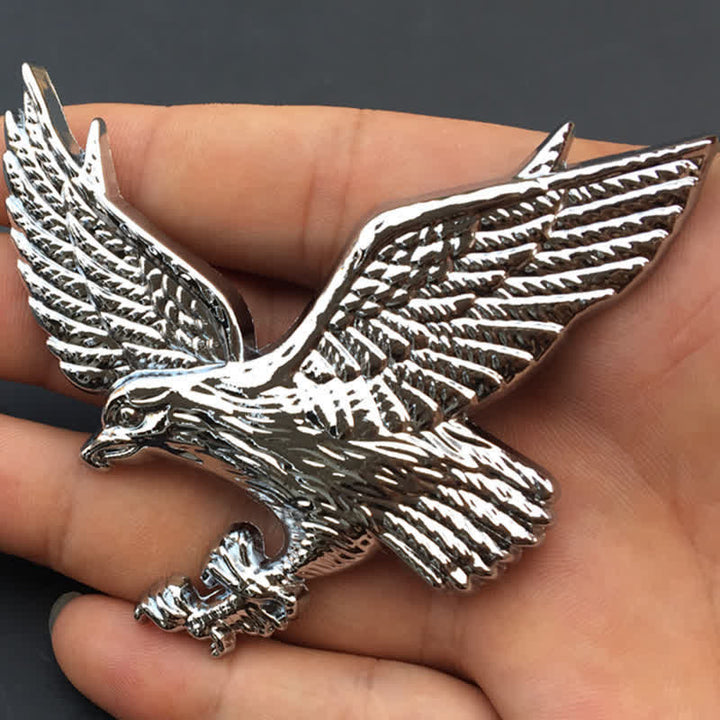 Adesivo in metallo con stemma per auto Flying Eagle - Argento - image 3