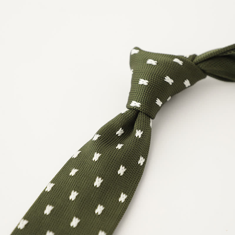 Cravatta lavorata a maglia con motivo a pois e fiocchi di neve da uomo - Stile n. 10 - image 11