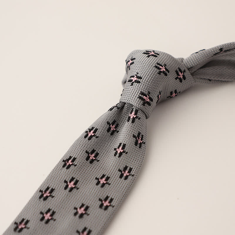 Cravatta lavorata a maglia con motivo a pois e fiocchi di neve da uomo - Stile #21 - image 22