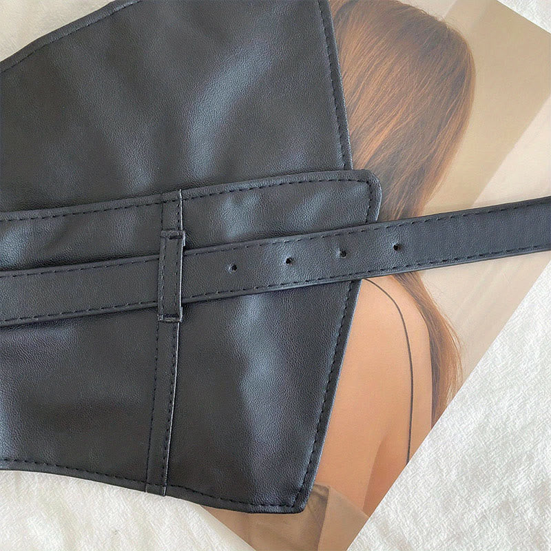 Cintura larga per corsetto in pelle da donna