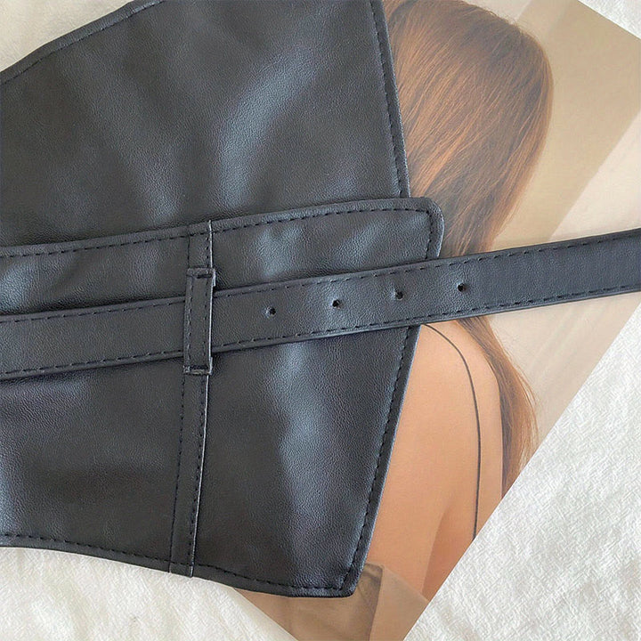 Cintura larga per corsetto in pelle da donna
