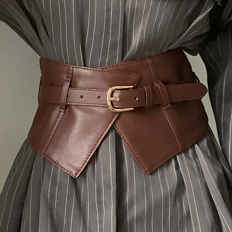 Cintura larga per corsetto in pelle da donna