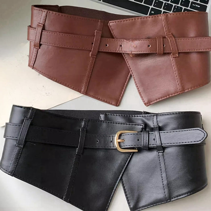 Cintura larga per corsetto in pelle da donna
