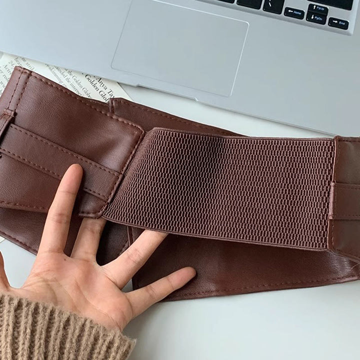 Cintura larga per corsetto in pelle da donna