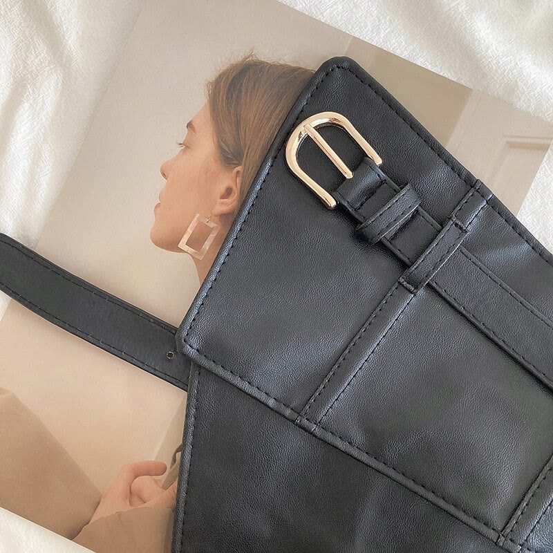 Cintura larga per corsetto in pelle da donna
