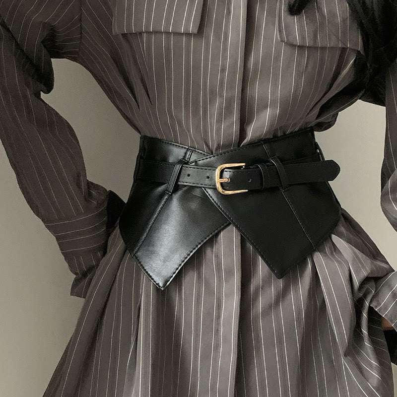 Cintura larga per corsetto in pelle da donna