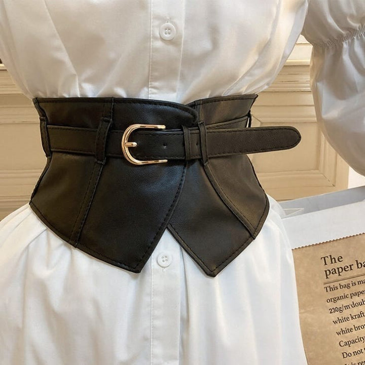 Cintura larga per corsetto in pelle da donna