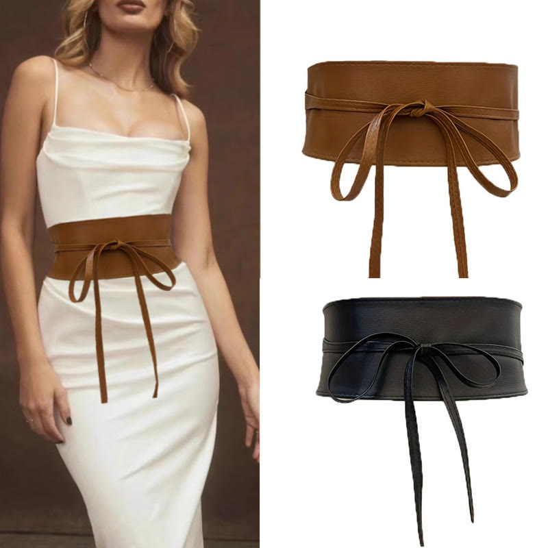 Cintura larga per donna Cintura corsetto in pelle - image 0