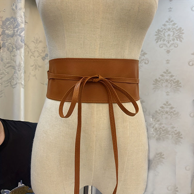Cintura larga per donna Cintura corsetto in pelle - Marrone - image 1