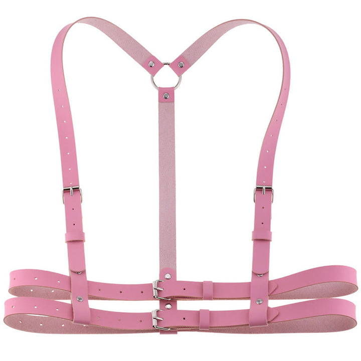 Cintura da corsetto con cinturino punk Cintura a catena in pelle da donna - Rosa - image 11