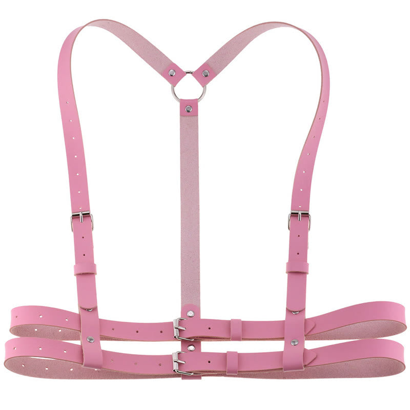 Cintura da corsetto con cinturino punk Cintura a catena in pelle da donna - Rosa - image 11