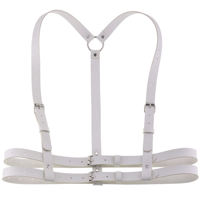 Cintura da corsetto con cinturino punk Cintura a catena in pelle da donna - Bianco - image 10