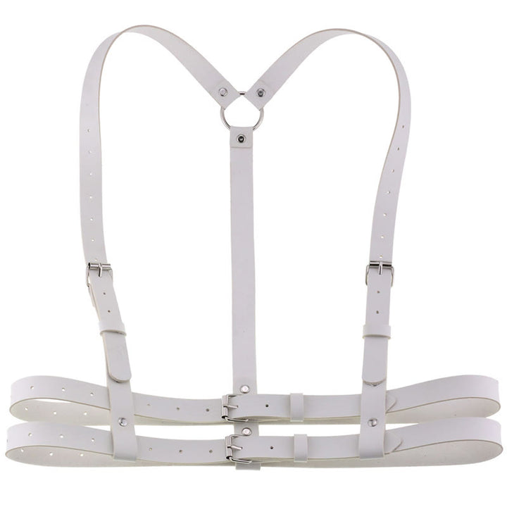 Cintura da corsetto con cinturino punk Cintura a catena in pelle da donna - Bianco - image 10