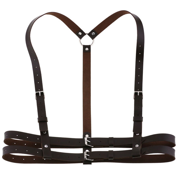 Cintura da corsetto con cinturino punk Cintura a catena in pelle da donna - Marrone sella - image 17