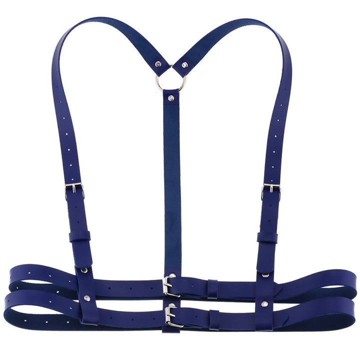 Cintura da corsetto con cinturino punk Cintura a catena in pelle da donna - Blu scuro - image 20