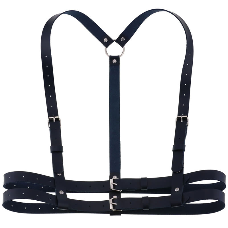 Cintura da corsetto con cinturino punk Cintura a catena in pelle da donna - Blu notte - image 18