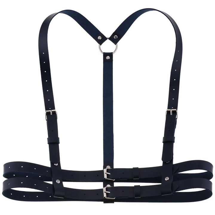 Cintura da corsetto con cinturino punk Cintura a catena in pelle da donna - Blu notte - image 18
