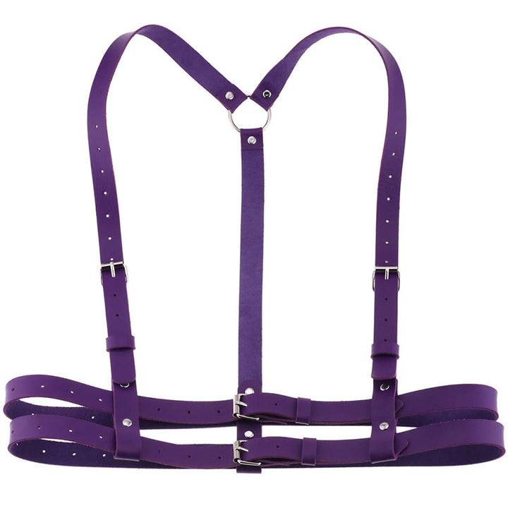 Cintura da corsetto con cinturino punk Cintura a catena in pelle da donna - Viola - image 9