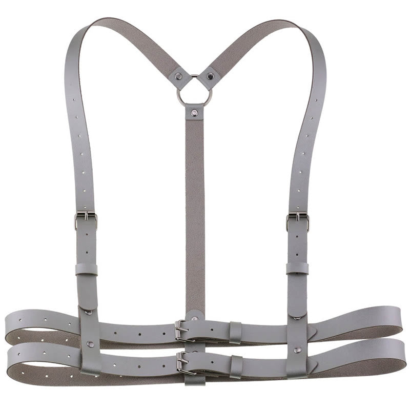 Cintura da corsetto con cinturino punk Cintura a catena in pelle da donna - Argento - image 12