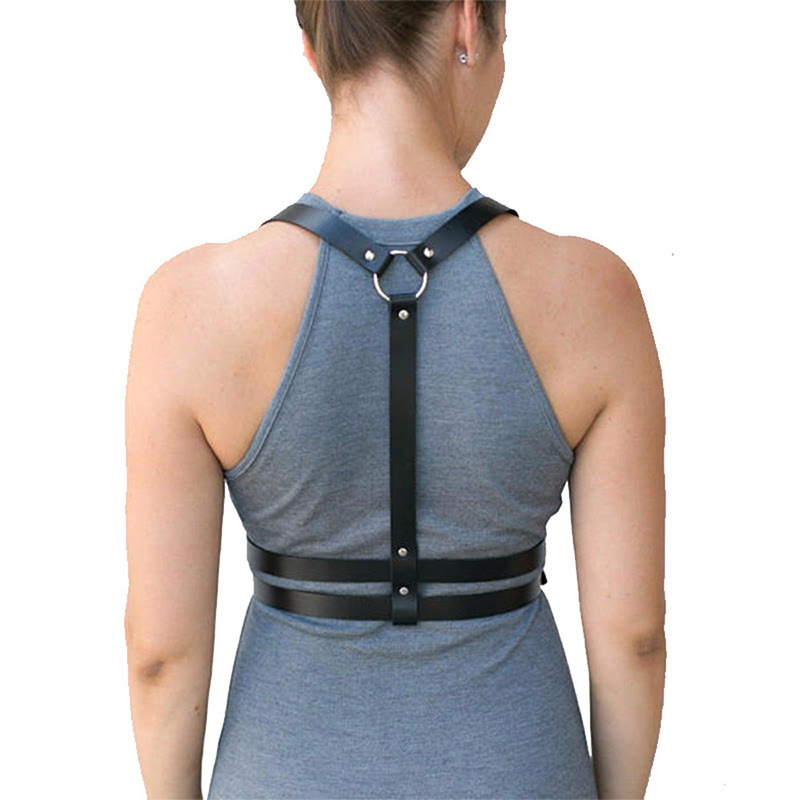 Cintura da corsetto con cinturino punk Cintura a catena in pelle da donna - image 4