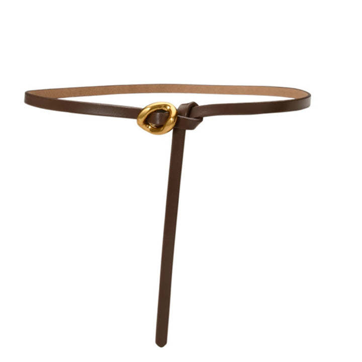 Cintura sottile con nodo da donna in vera pelle - Siena - 41,34 pollici / 105 cm - image 18