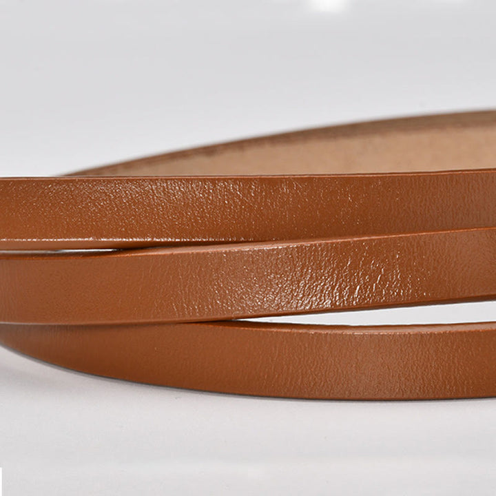 Cintura sottile con nodo da donna in vera pelle - image 9