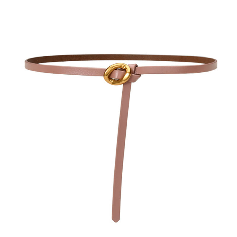 Cintura sottile con nodo da donna in vera pelle