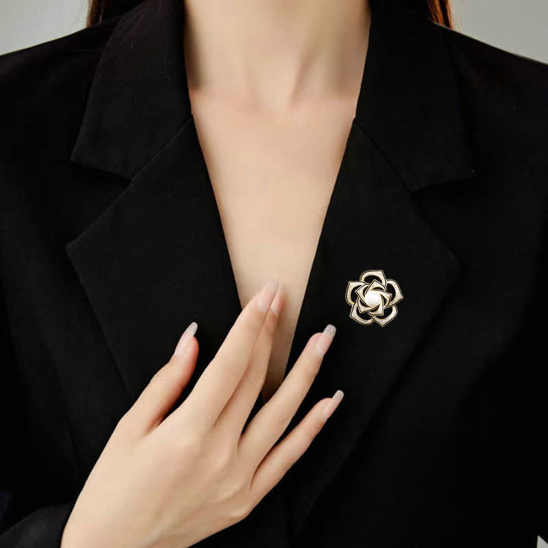 Spilla da donna con perle di camelia Purity