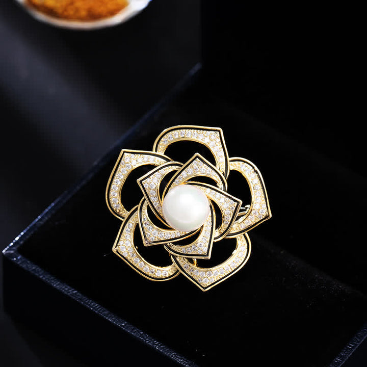 Spilla da donna con perle di camelia Purity