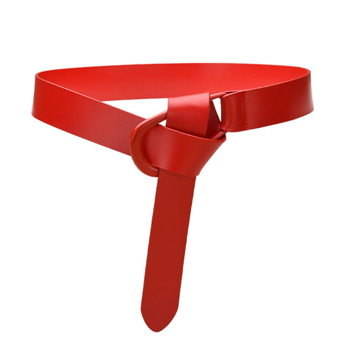 Cintura semplice larga per donna Cintura con nodo in pelle - Cremisi - 43,31 pollici / 110 cm - image 21