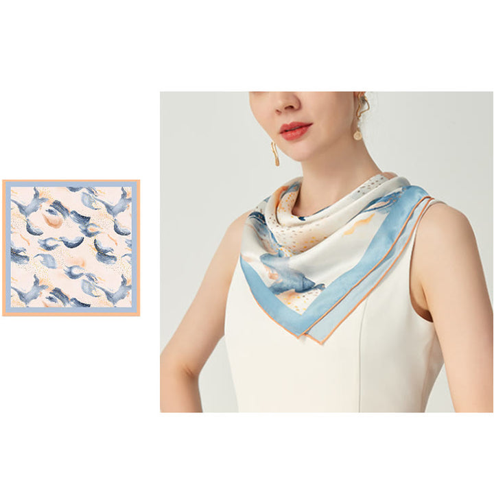 Sciarpa sottile in seta primaverile Misty Cloud da donna