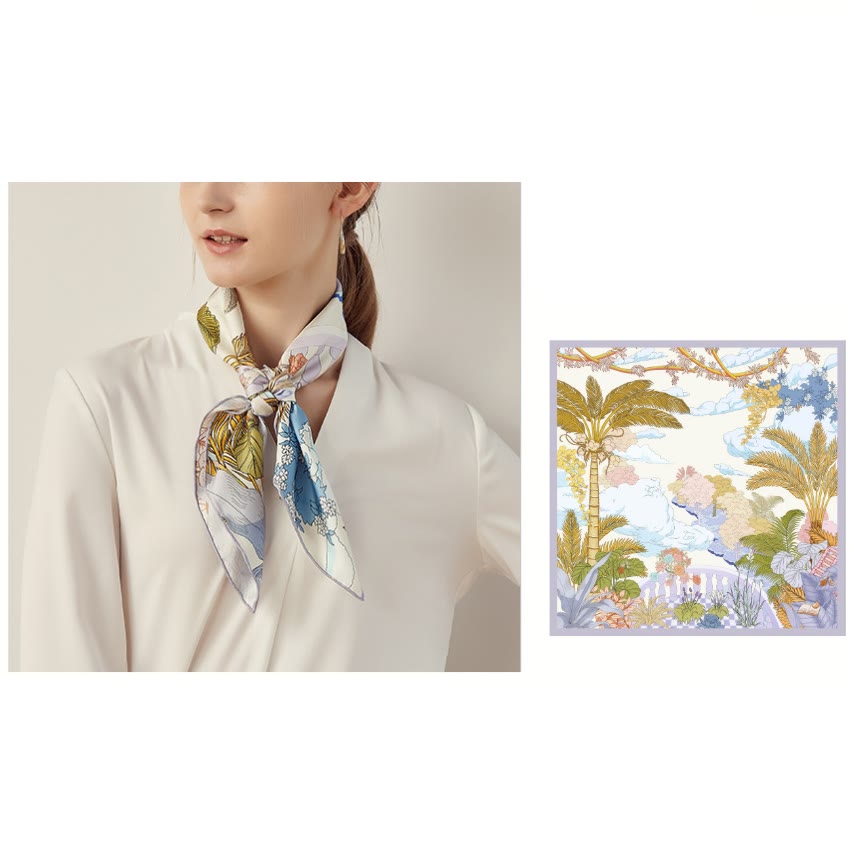 Sciarpa sottile in seta primaverile "Garden In The Air" da donna
