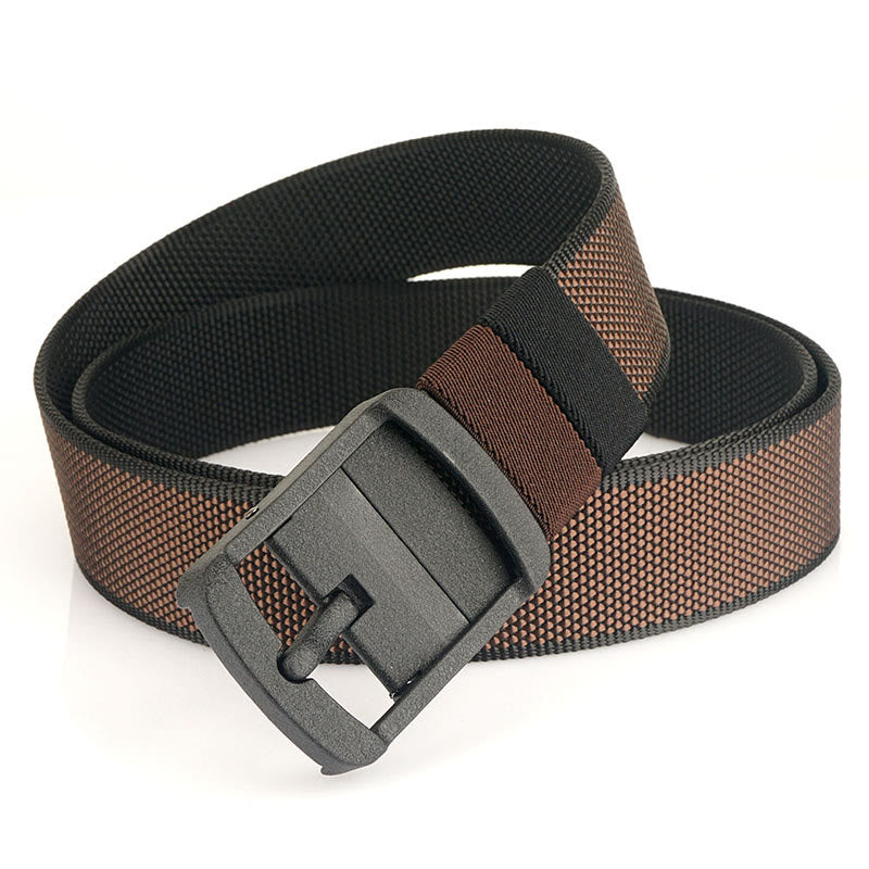 Cintura militare reversibile con fibbia in lega girevole da uomo - Nero+Marrone - 42 - image 10