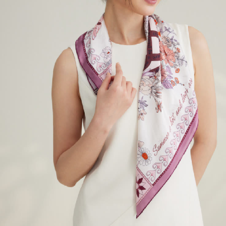 Sciarpa sottile in seta primaverile Four Seasons Of Love da donna