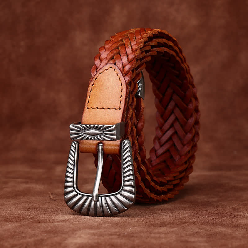 Cintura in pelle intrecciata in pelle di vacchetta intrecciata casual da tutti i giorni