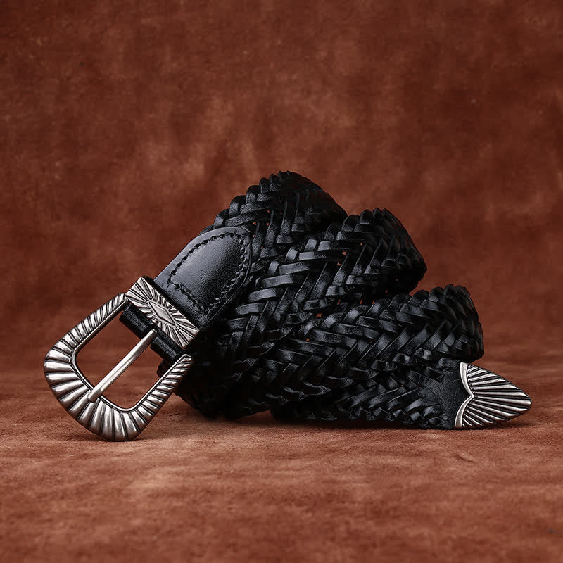 Cintura in pelle intrecciata in pelle di vacchetta intrecciata casual da tutti i giorni
