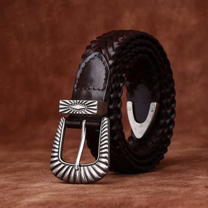 Cintura in pelle intrecciata in pelle di vacchetta intrecciata casual da tutti i giorni