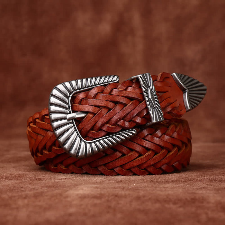 Cintura in pelle intrecciata in pelle di vacchetta intrecciata casual da tutti i giorni