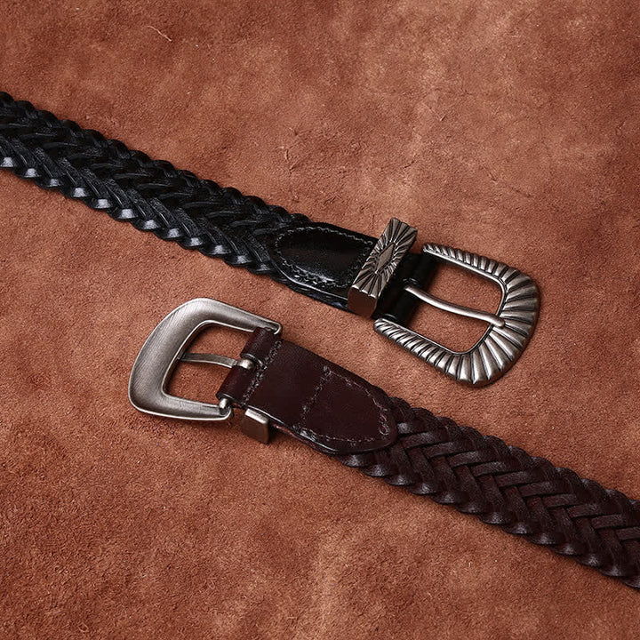 Cintura in pelle intrecciata in pelle di vacchetta intrecciata casual da tutti i giorni