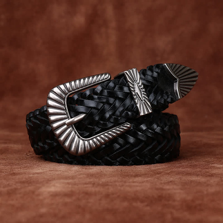 Cintura in pelle intrecciata in pelle di vacchetta intrecciata casual da tutti i giorni